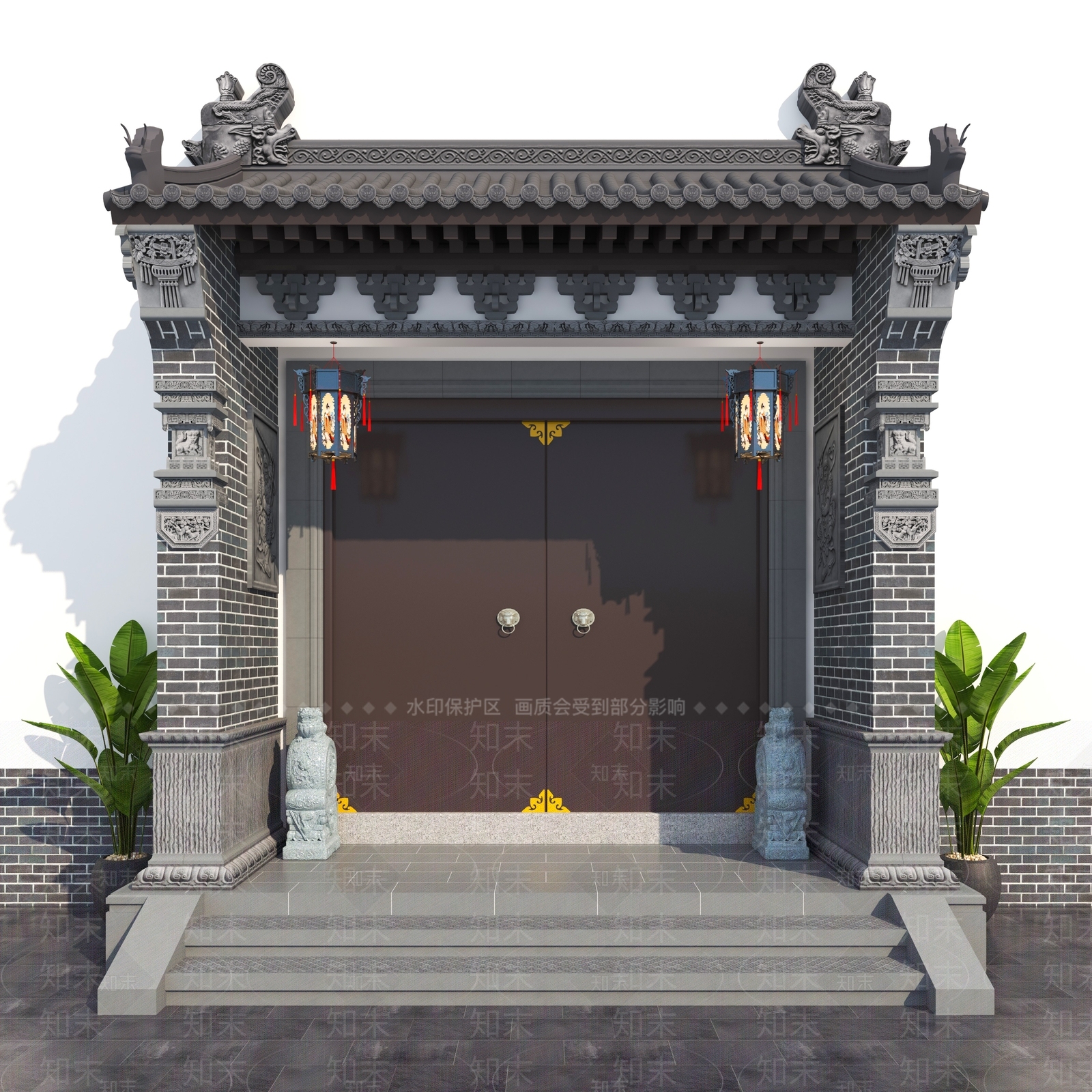 中式新中式古建3D模型下载【ID:1181044345】