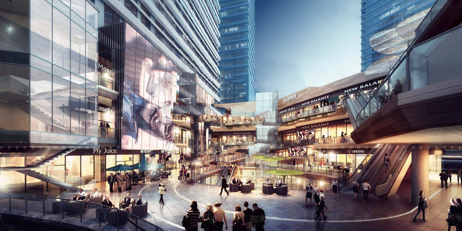 现代商场建筑SU模型下载【ID:1181045066】