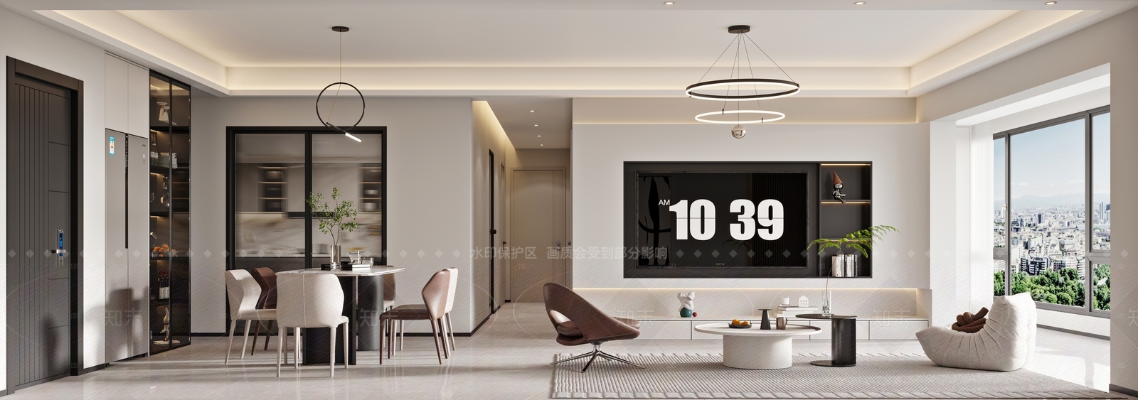 现代简约家居客厅3D模型下载【ID:1181053389】