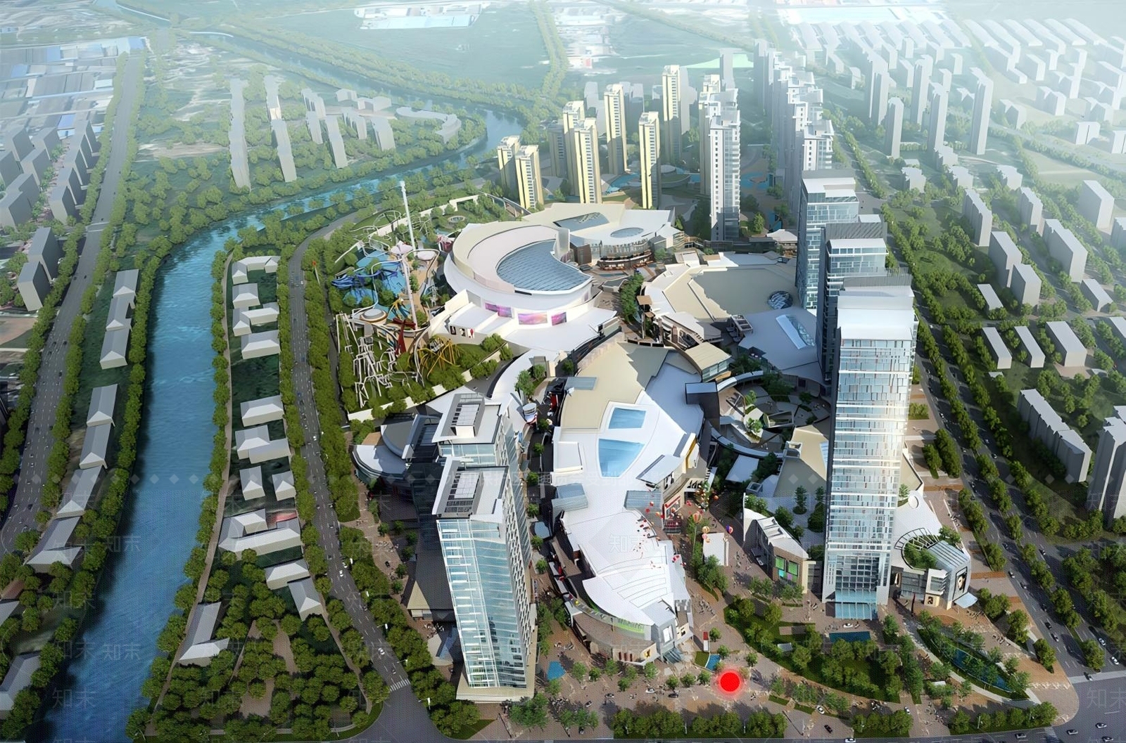 现代商场建筑SU模型下载【ID:1181054335】