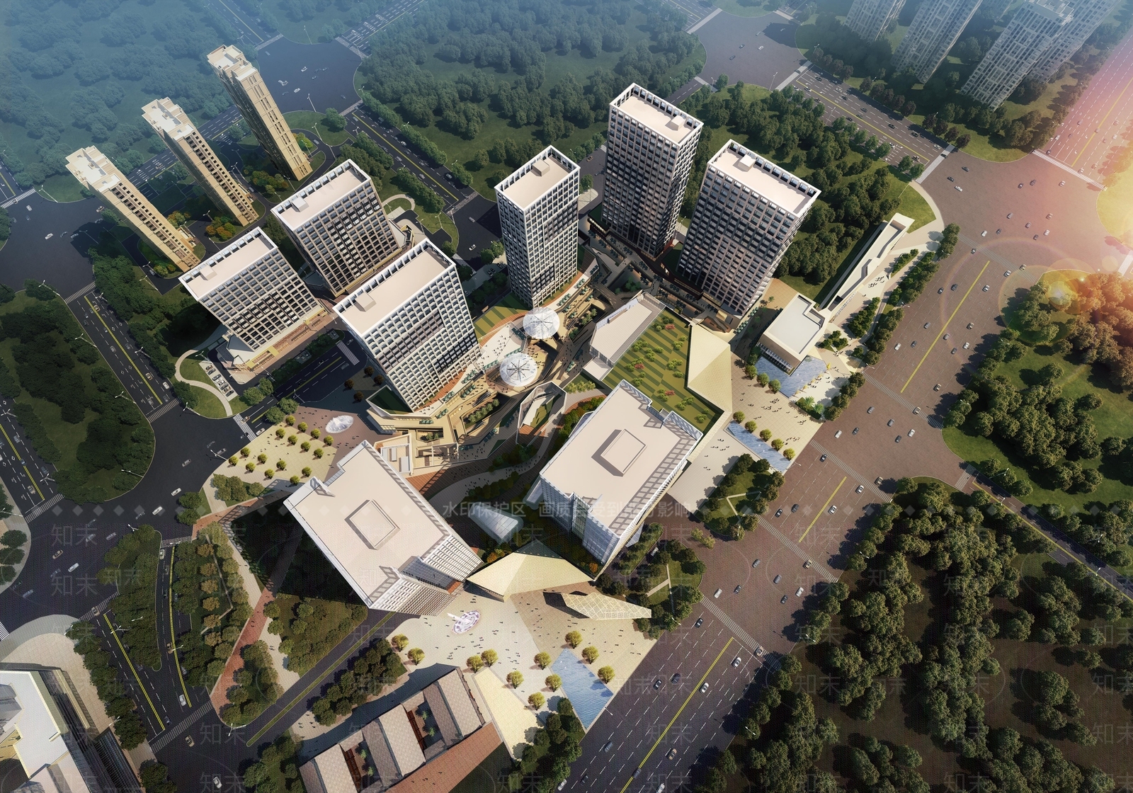 现代商场建筑SU模型下载【ID:1181060619】