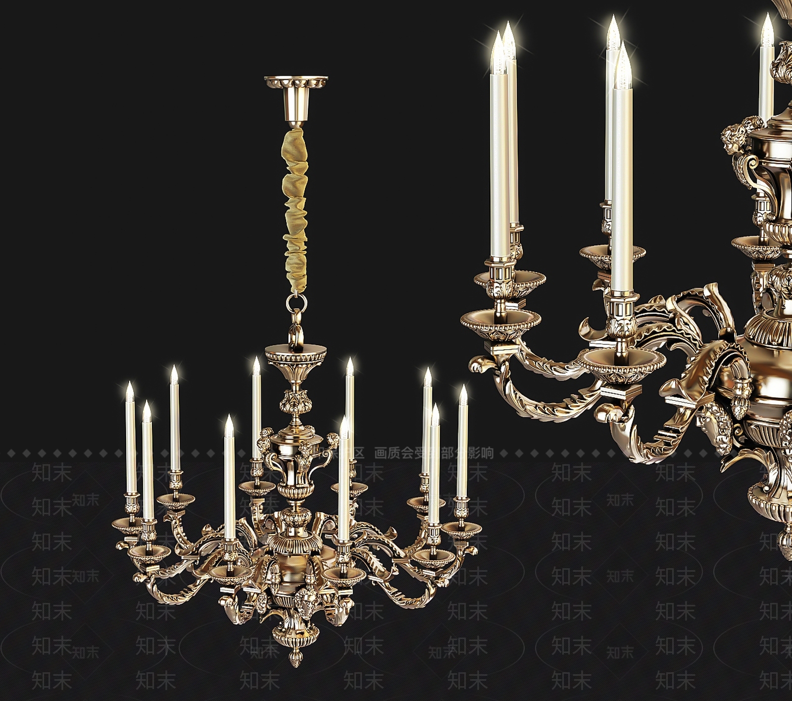 美式欧式吊灯SU模型下载【ID:1181064246】