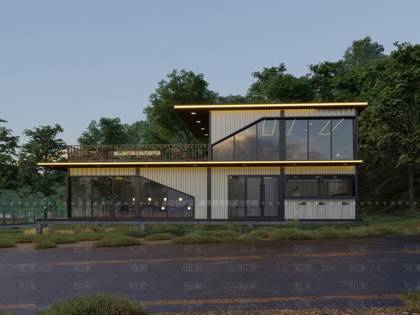 现代风格建筑SU模型下载【ID:1181064829】