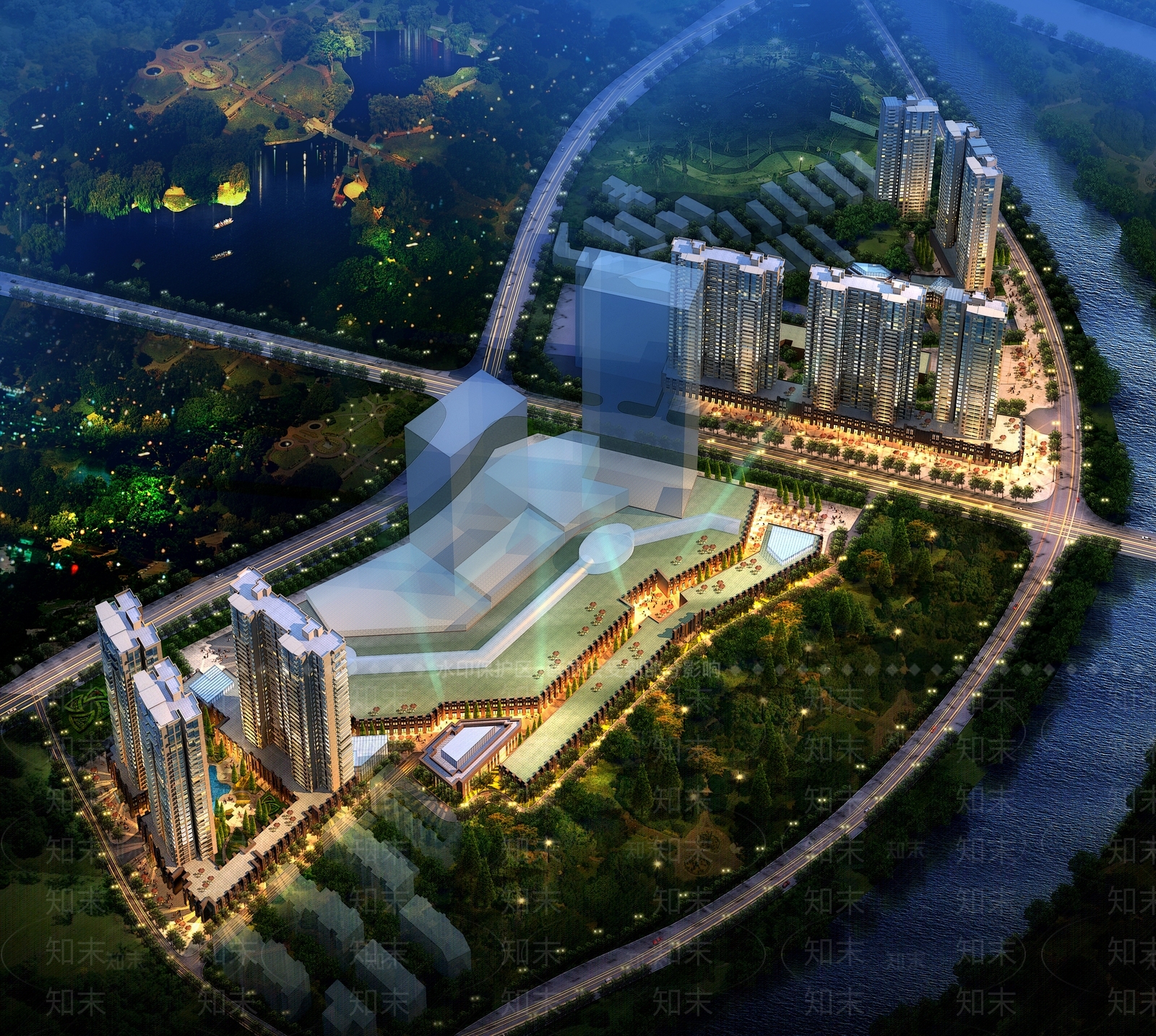 现代商场建筑SU模型下载【ID:1181068850】