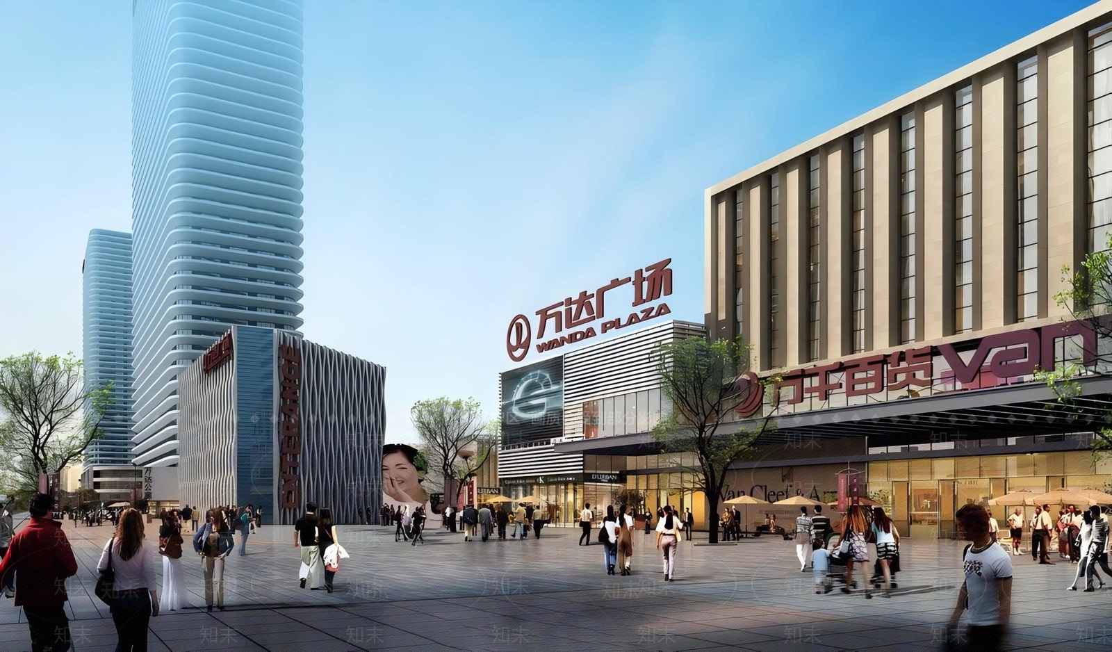 现代商场建筑SU模型下载【ID:1181069023】