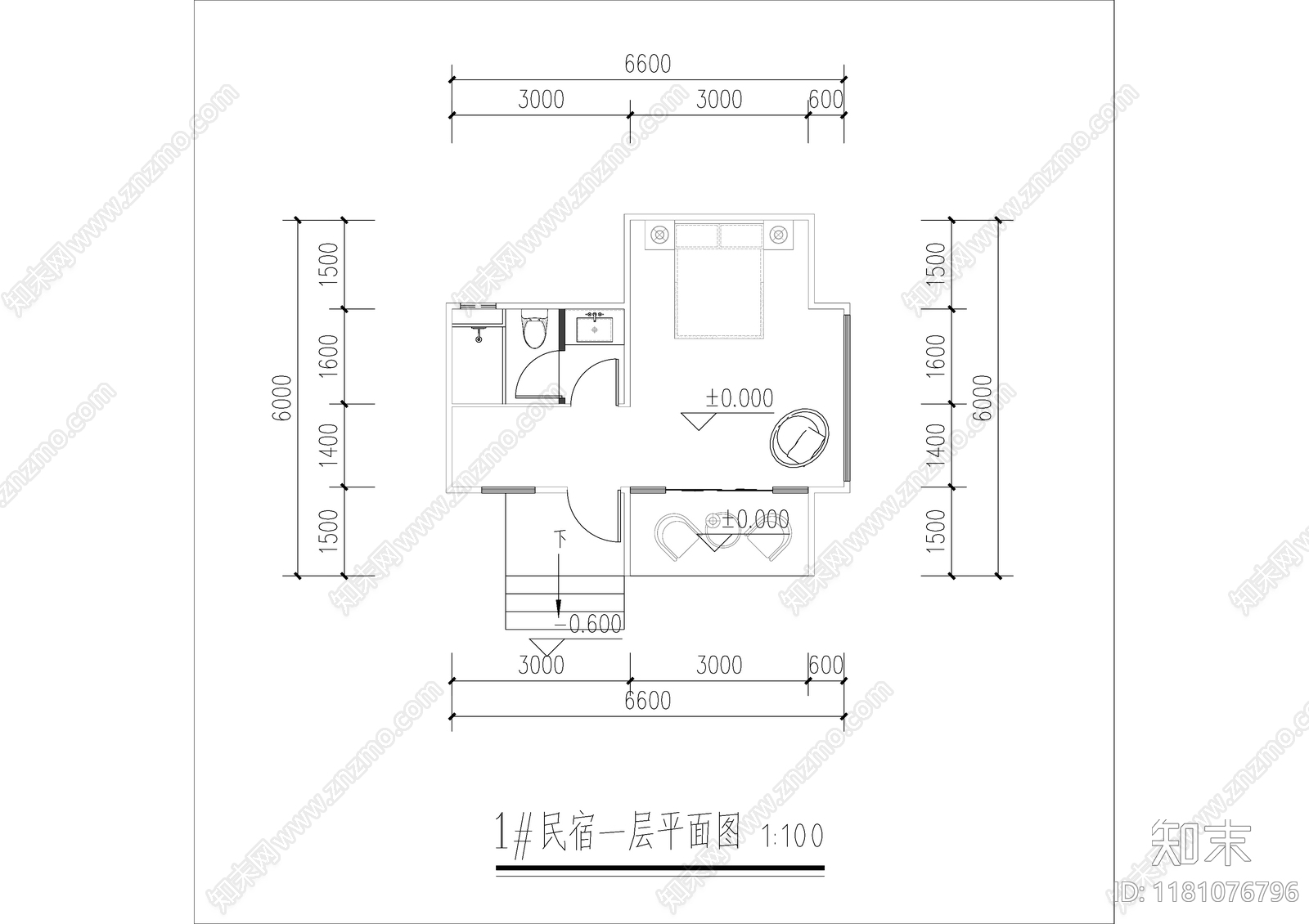 极简民宿建筑施工图下载【ID:1181076796】