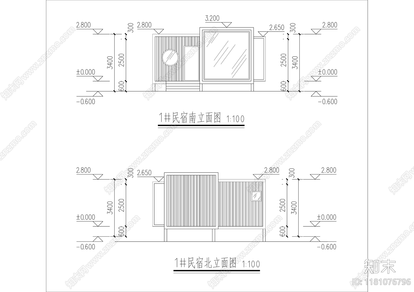 极简民宿建筑施工图下载【ID:1181076796】