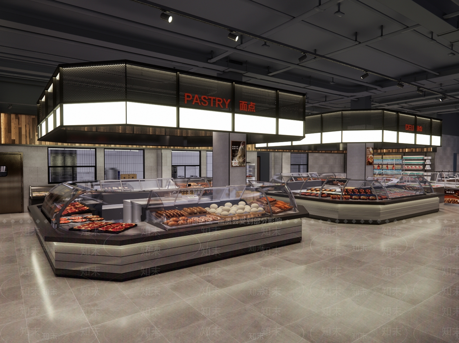 现代超市SU模型下载【ID:1181077086】