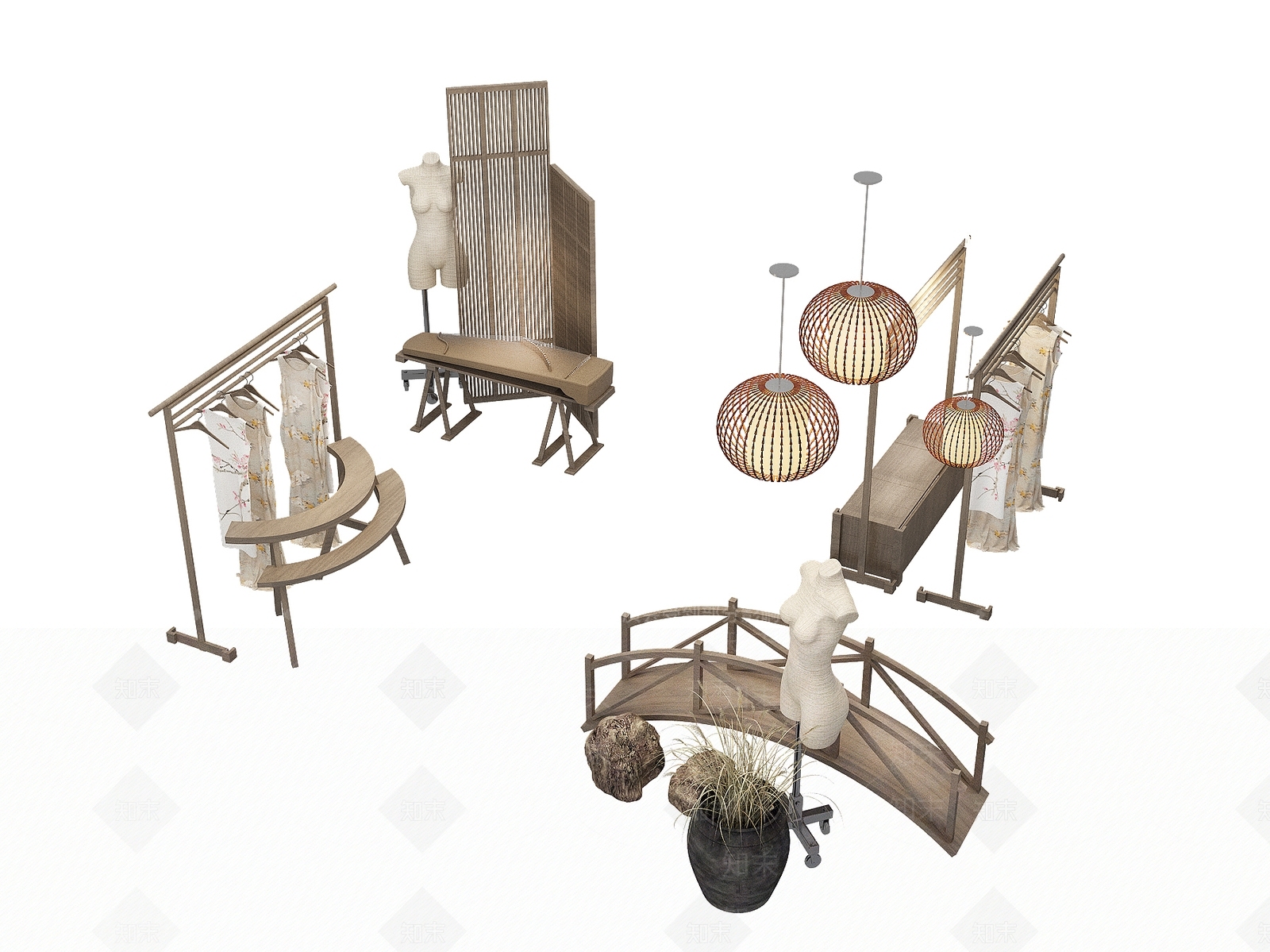 现代新中式商场3D模型下载【ID:1181081444】