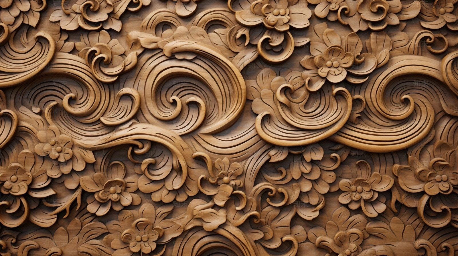 现代新中式木材雕花贴图下载【ID:1181083682】