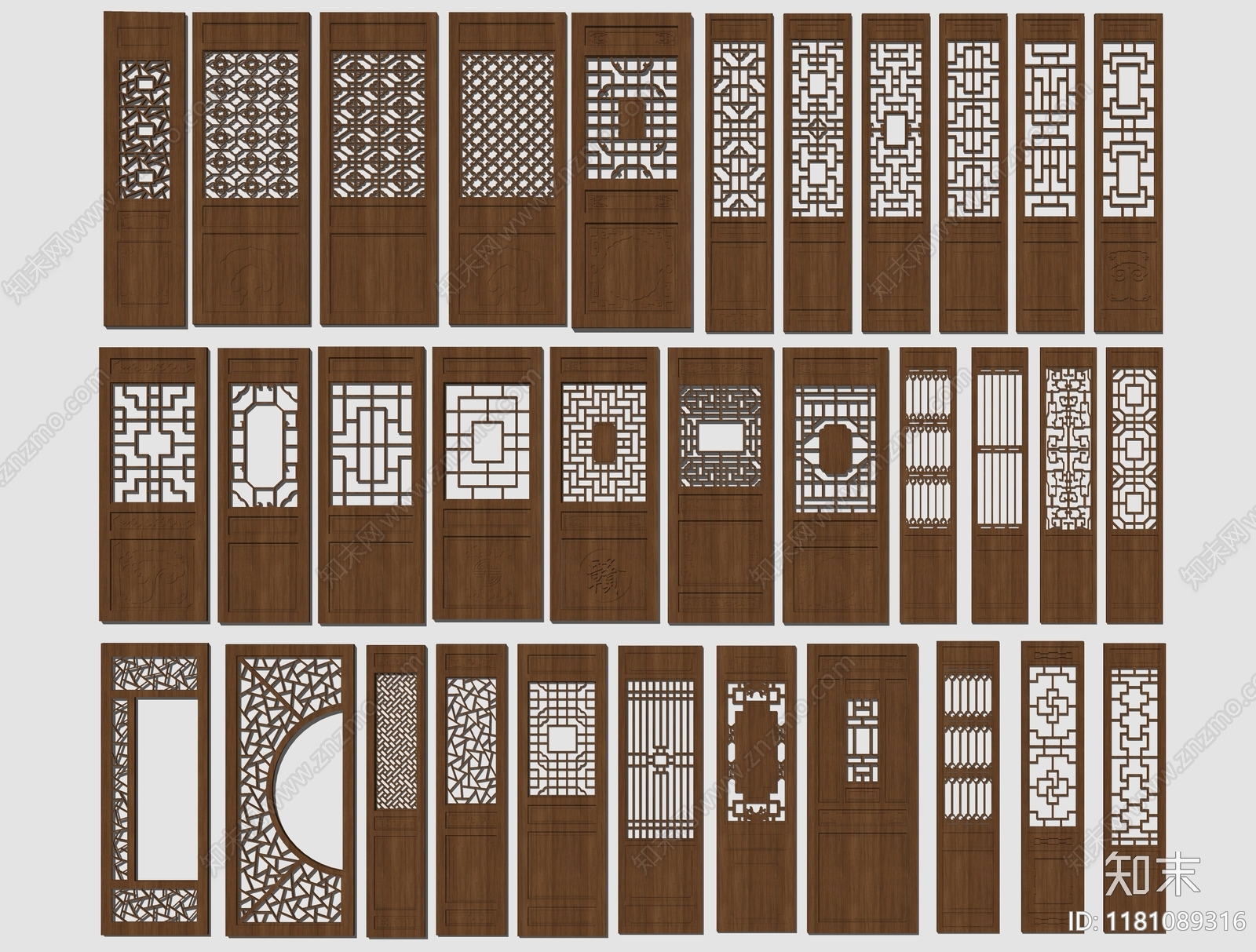 新中式中式其他门SU模型下载【ID:1181089316】