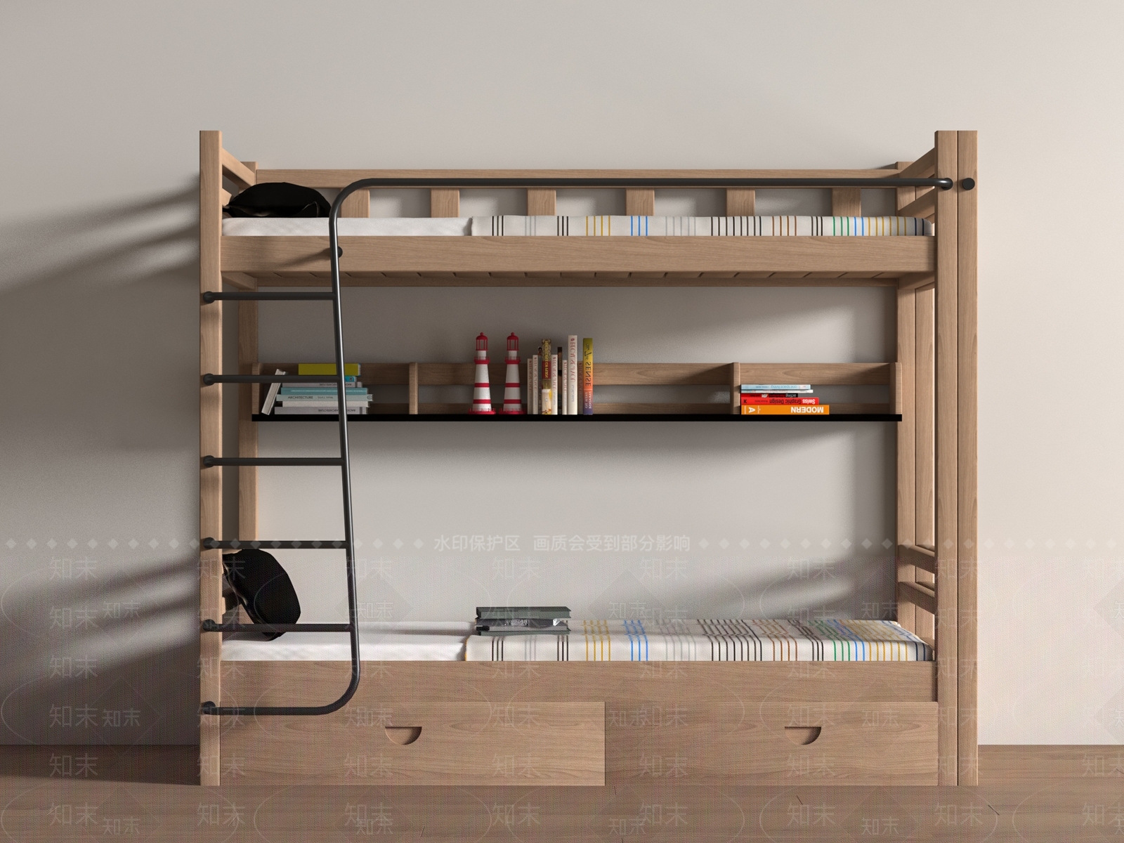 现代上下床3D模型下载【ID:1181092001】