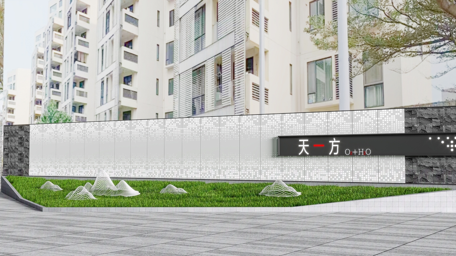 现代景墙3D模型下载【ID:1181095948】