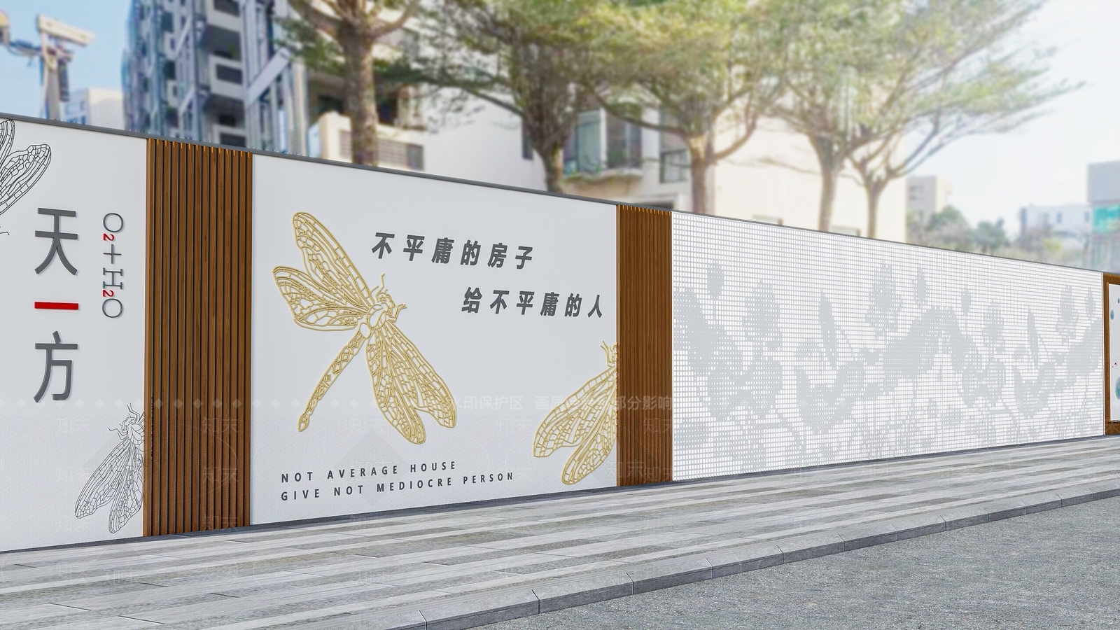 新中式景墙3D模型下载【ID:1181095527】