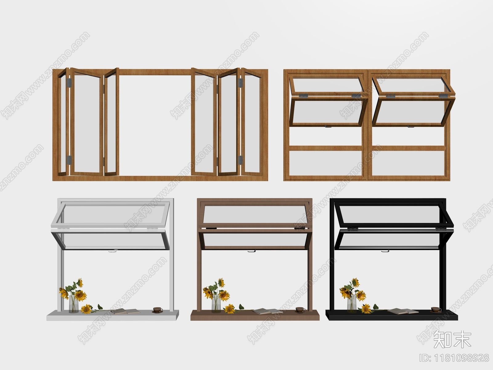 折叠窗SU模型下载【ID:1181098928】