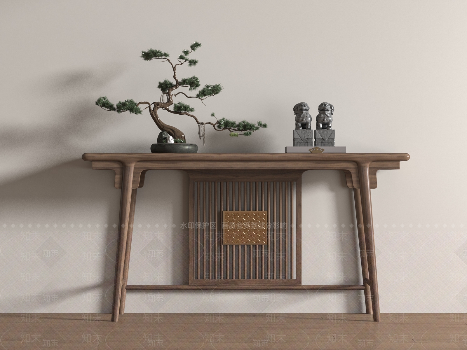 新中式条案3D模型下载【ID:1181103036】