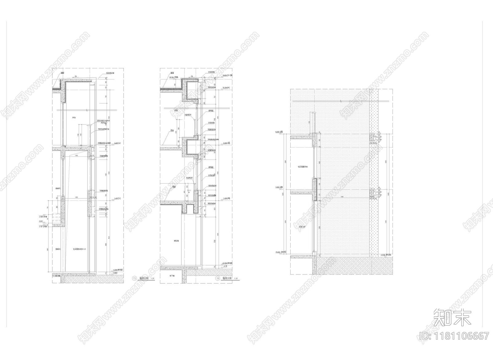 现代住宅楼建筑cad施工图下载【ID:1181106667】