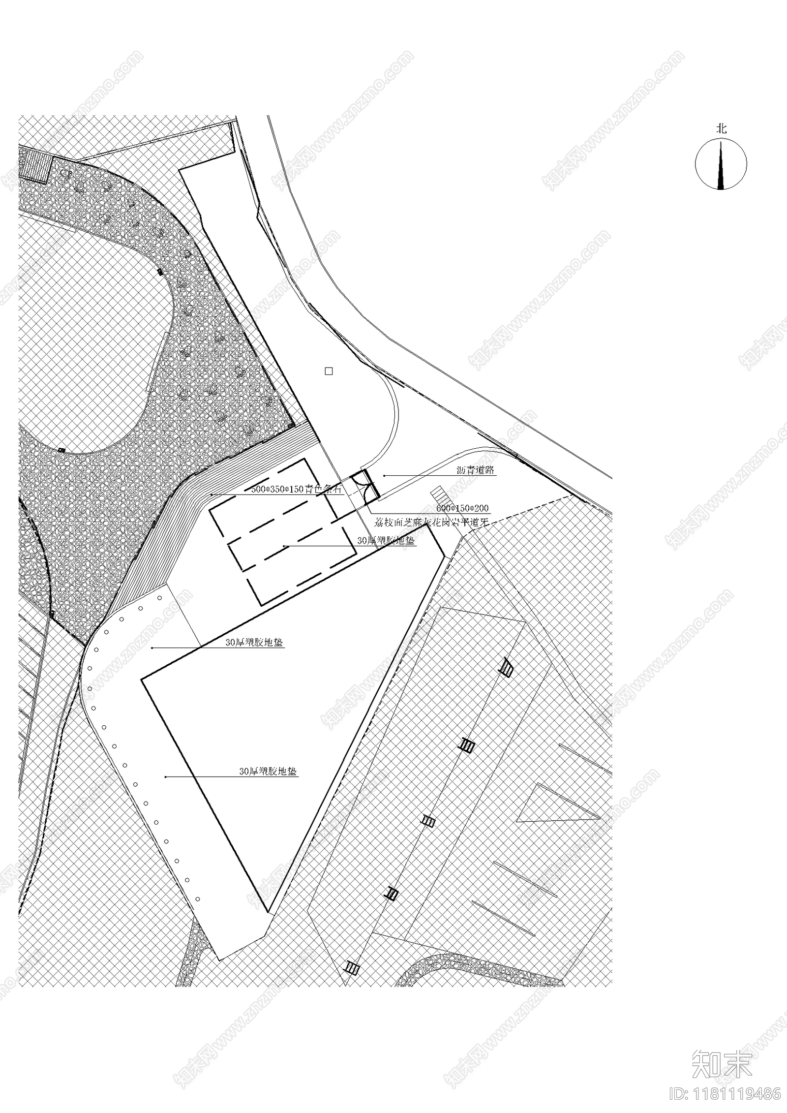 中式公园景观cad施工图下载【ID:1181119486】