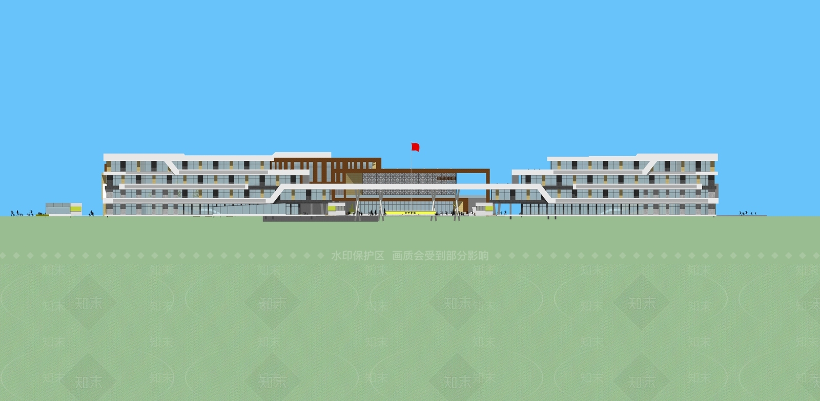 现代学校建筑SU模型下载【ID:1181120035】