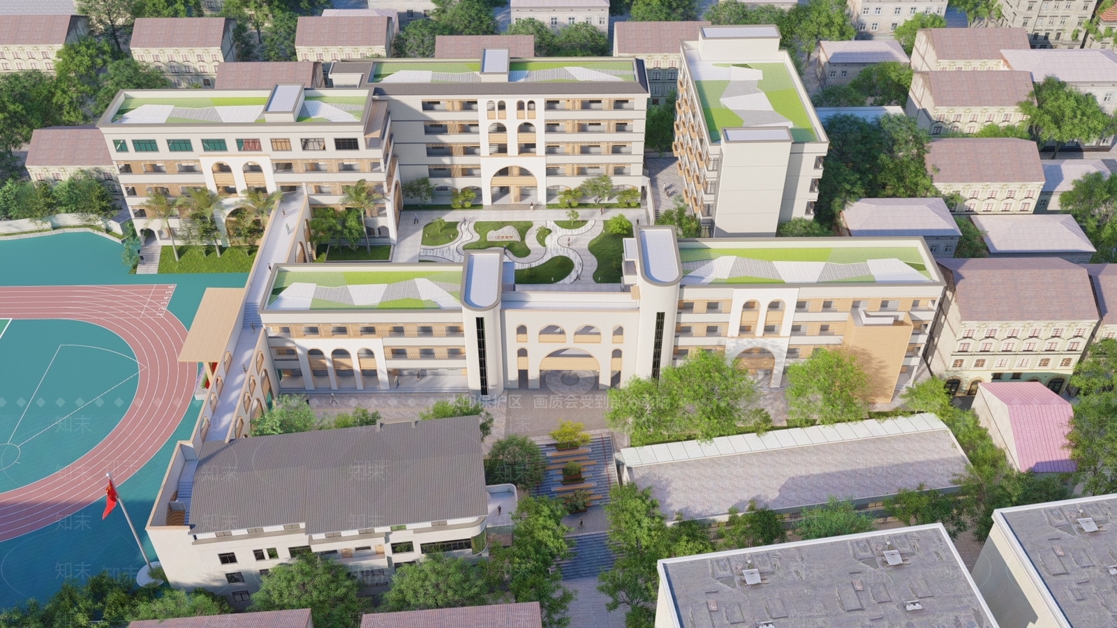 现代学校建筑SU模型下载【ID:1181121603】