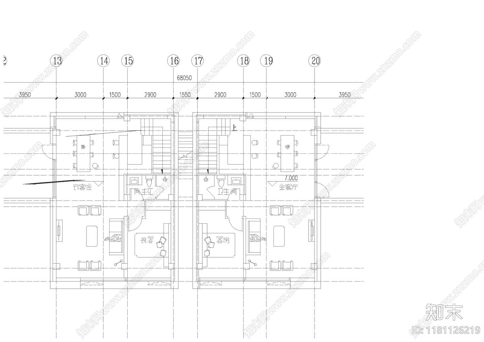 现代民宿建筑施工图下载【ID:1181126219】