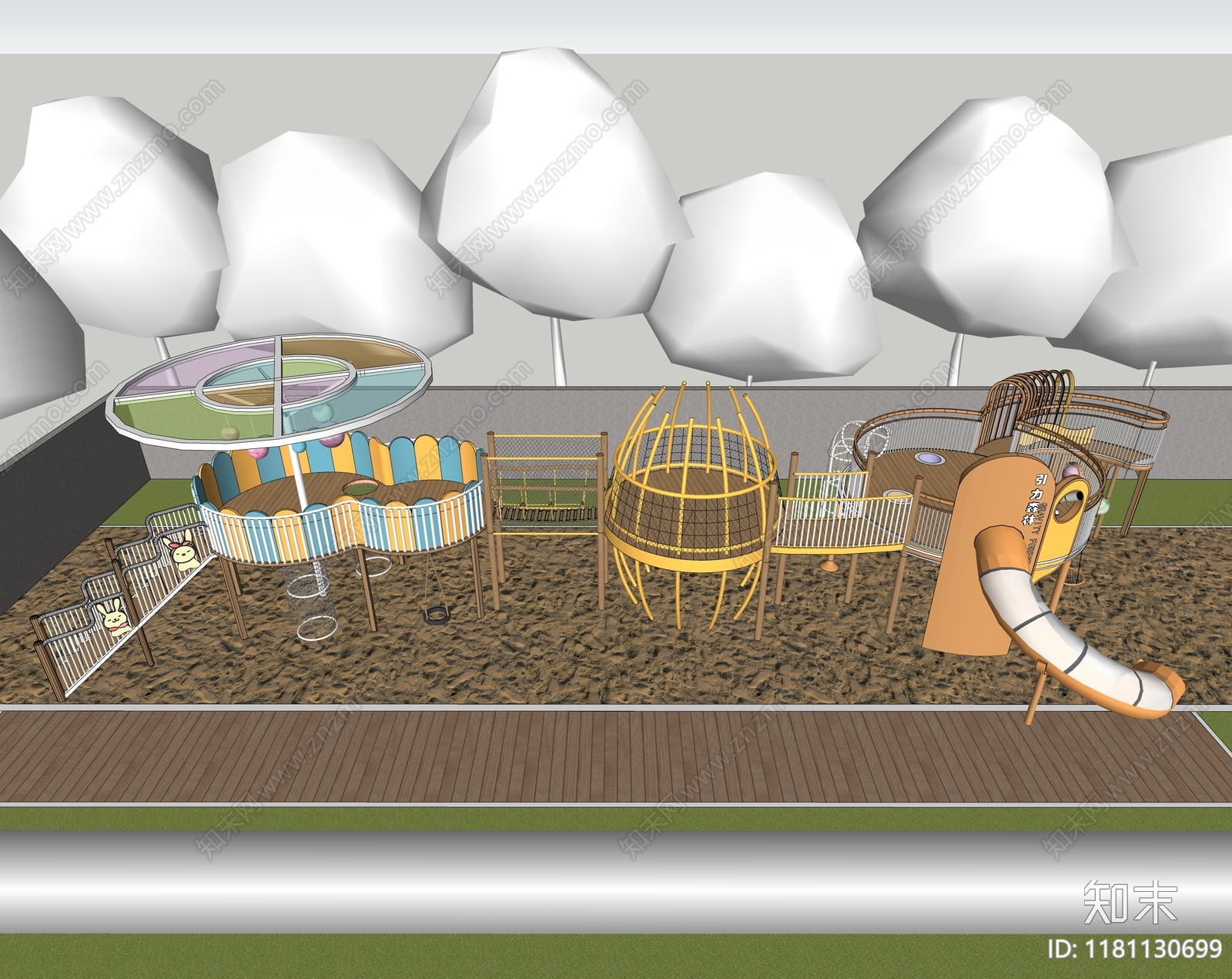 现代儿童游乐区SU模型下载【ID:1181130699】