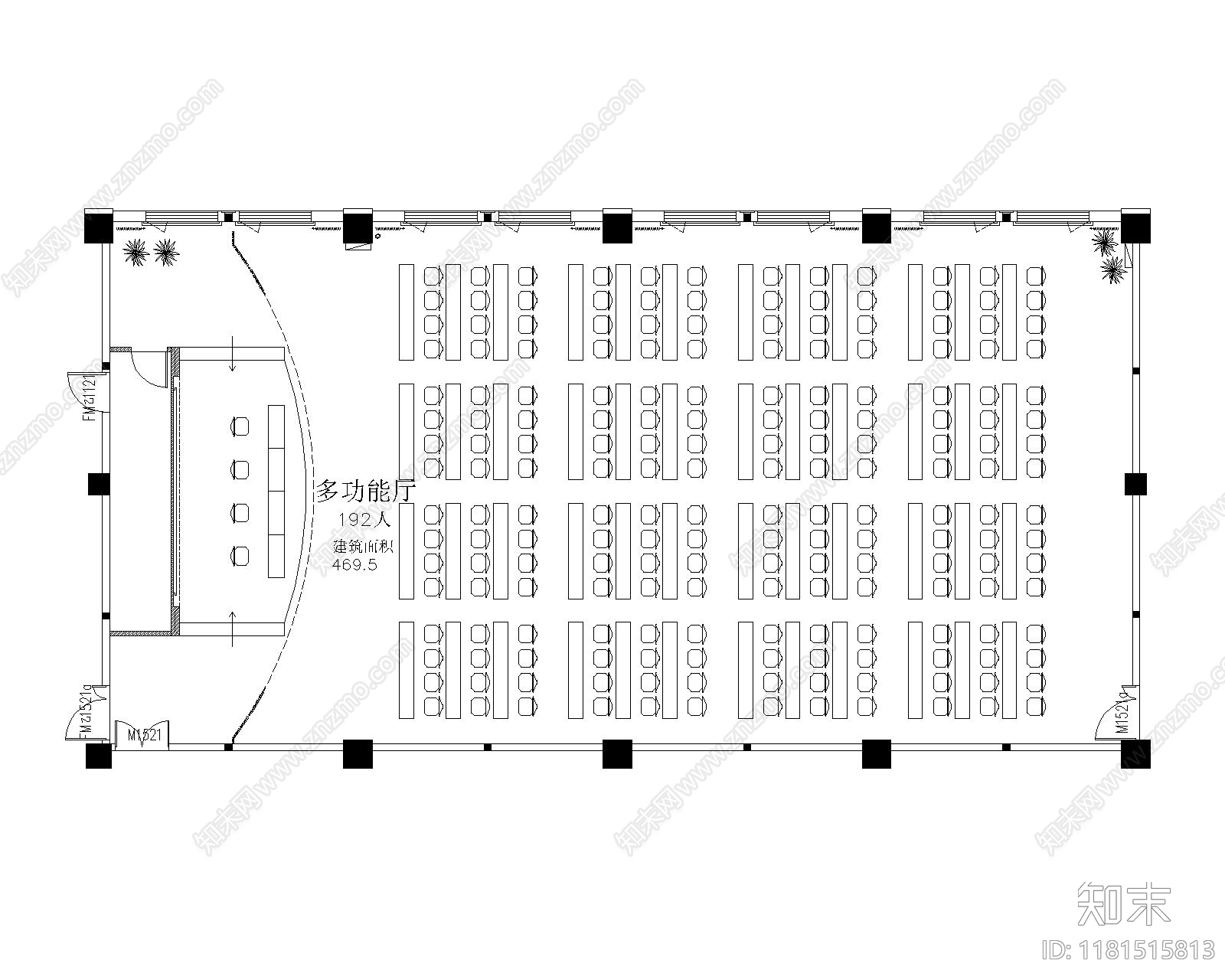 现代报告厅cad施工图下载【ID:1181515813】