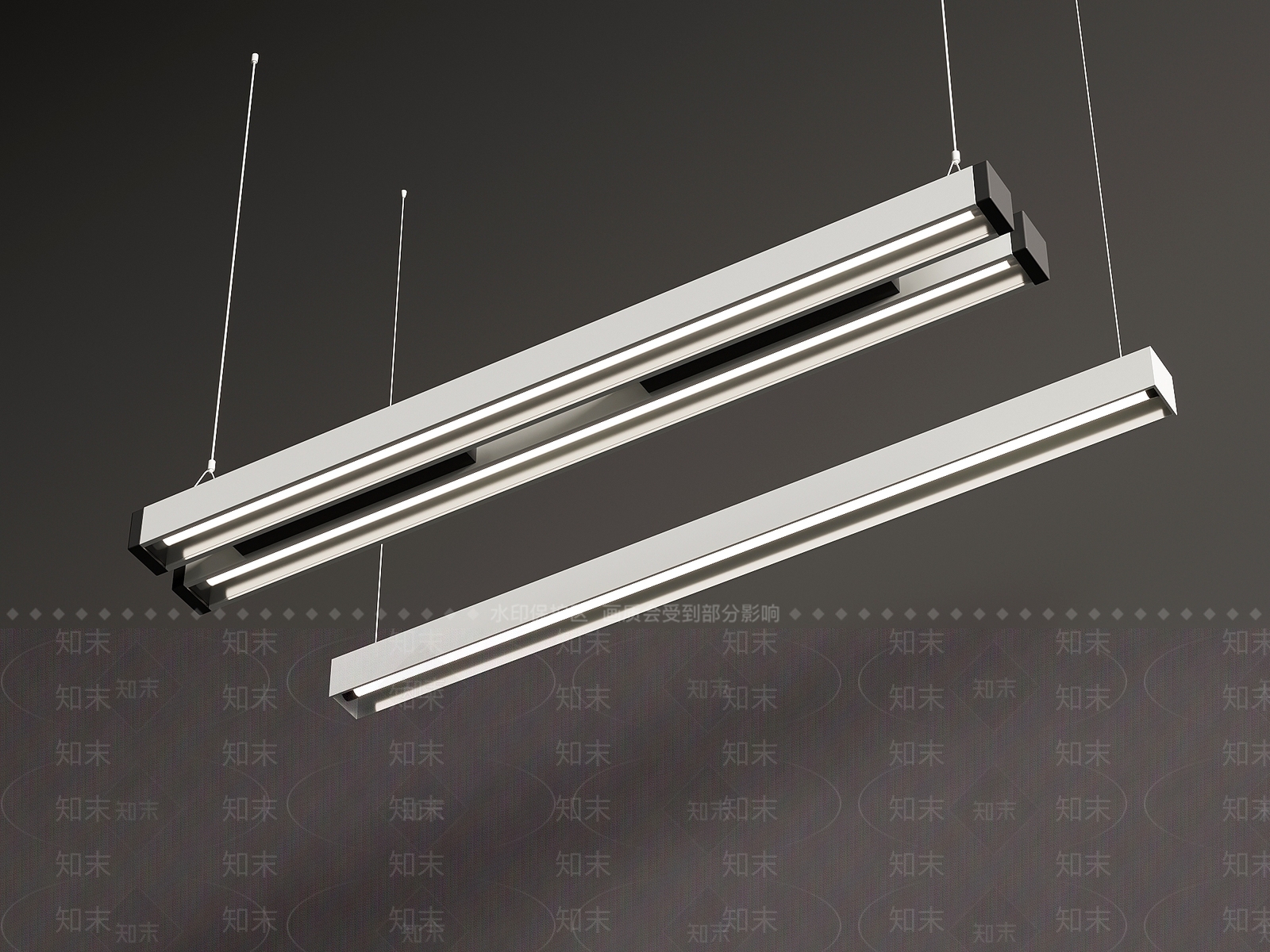 现代格栅灯SU模型下载【ID:1181136470】