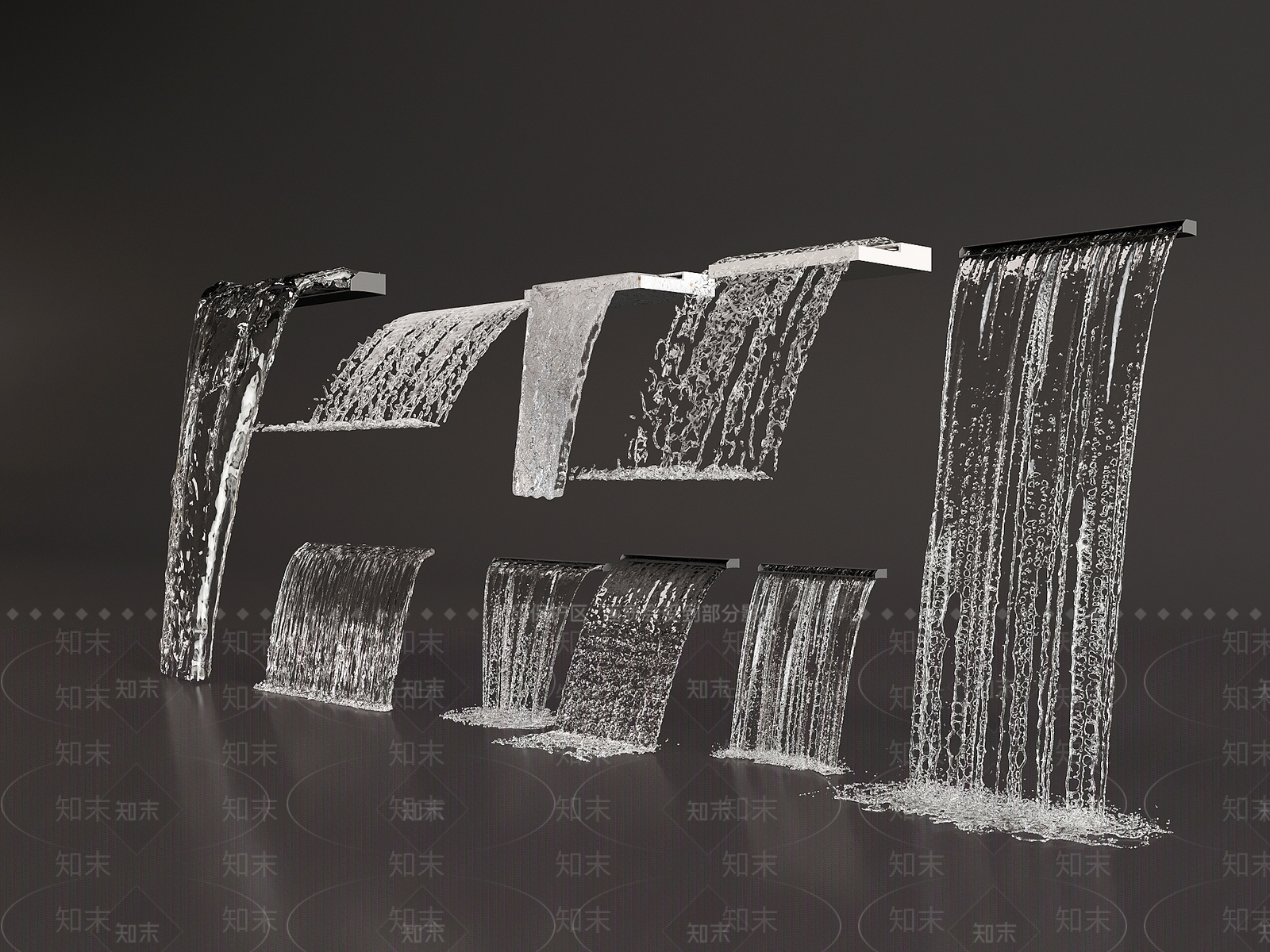 现代喷泉SU模型下载【ID:1181137752】