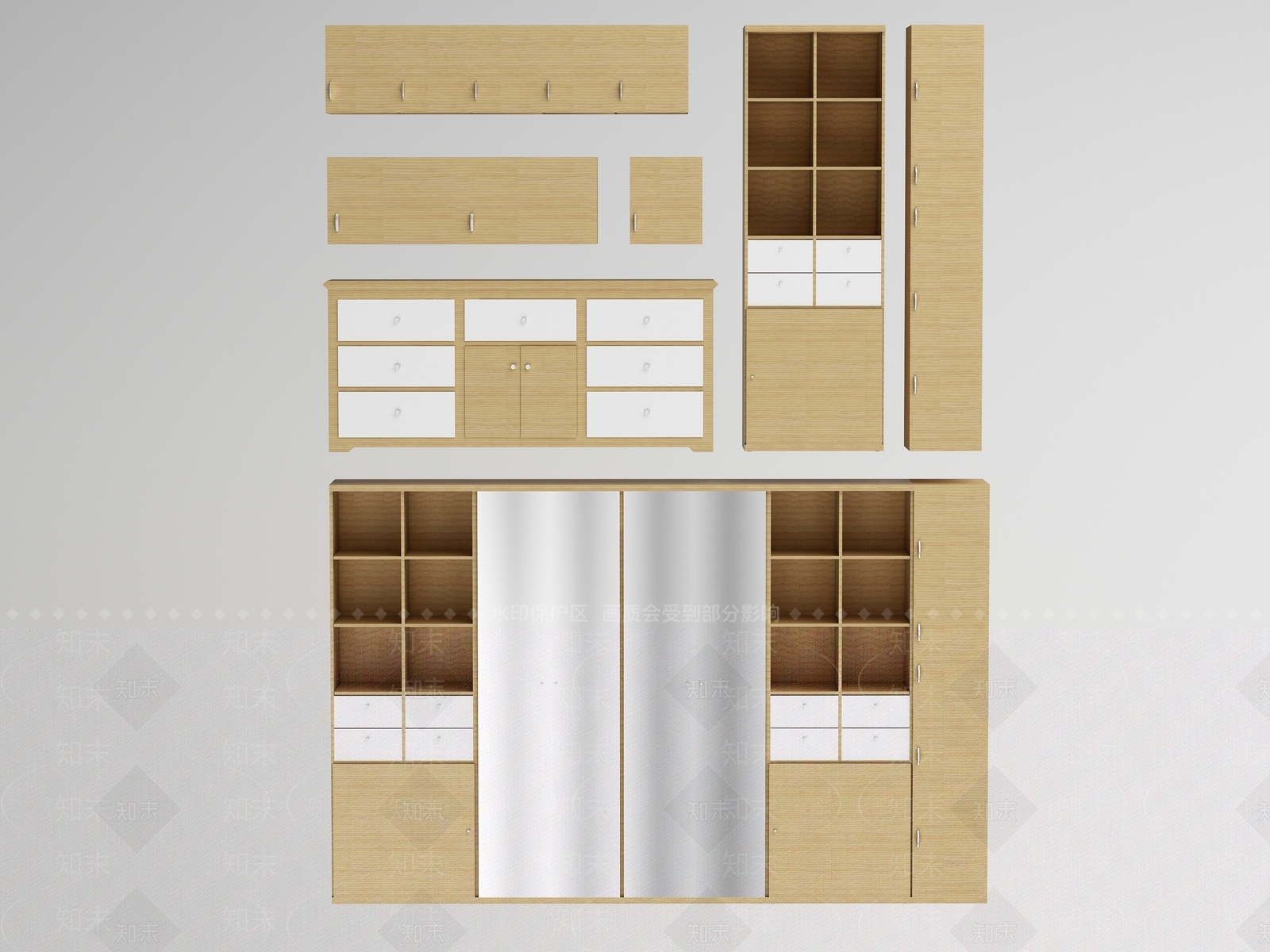 北欧原木其他柜子3D模型下载【ID:1181141732】