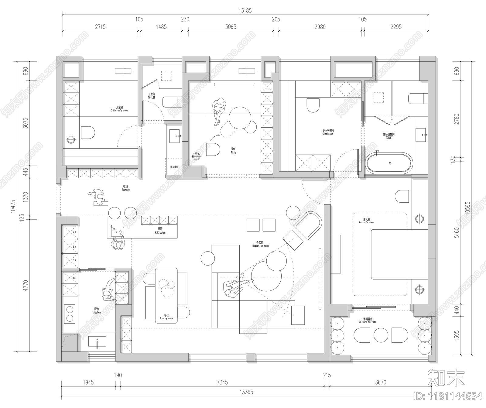 别墅cad施工图下载【ID:1181144654】