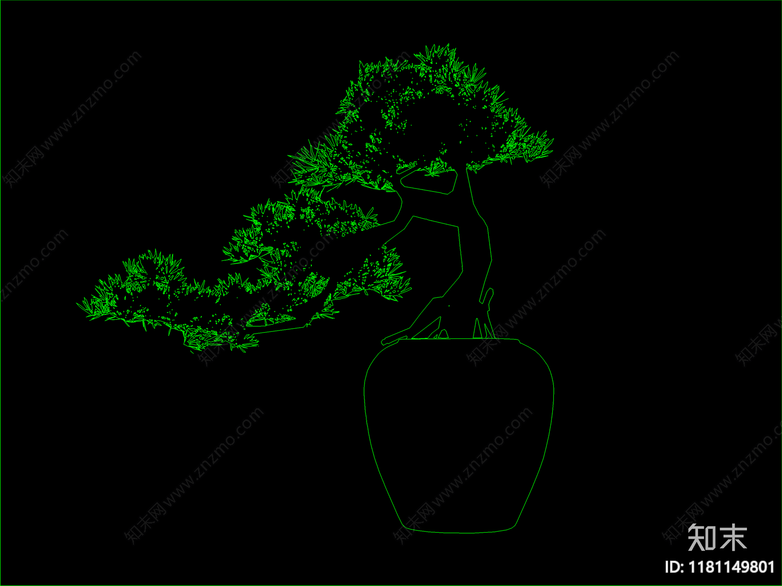 新中式树cad施工图下载【ID:1181149801】