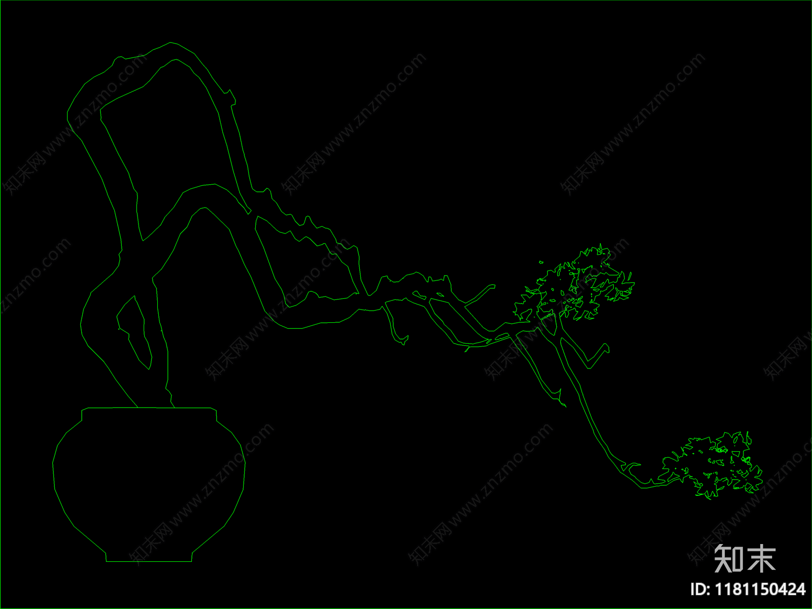 新中式树cad施工图下载【ID:1181150424】