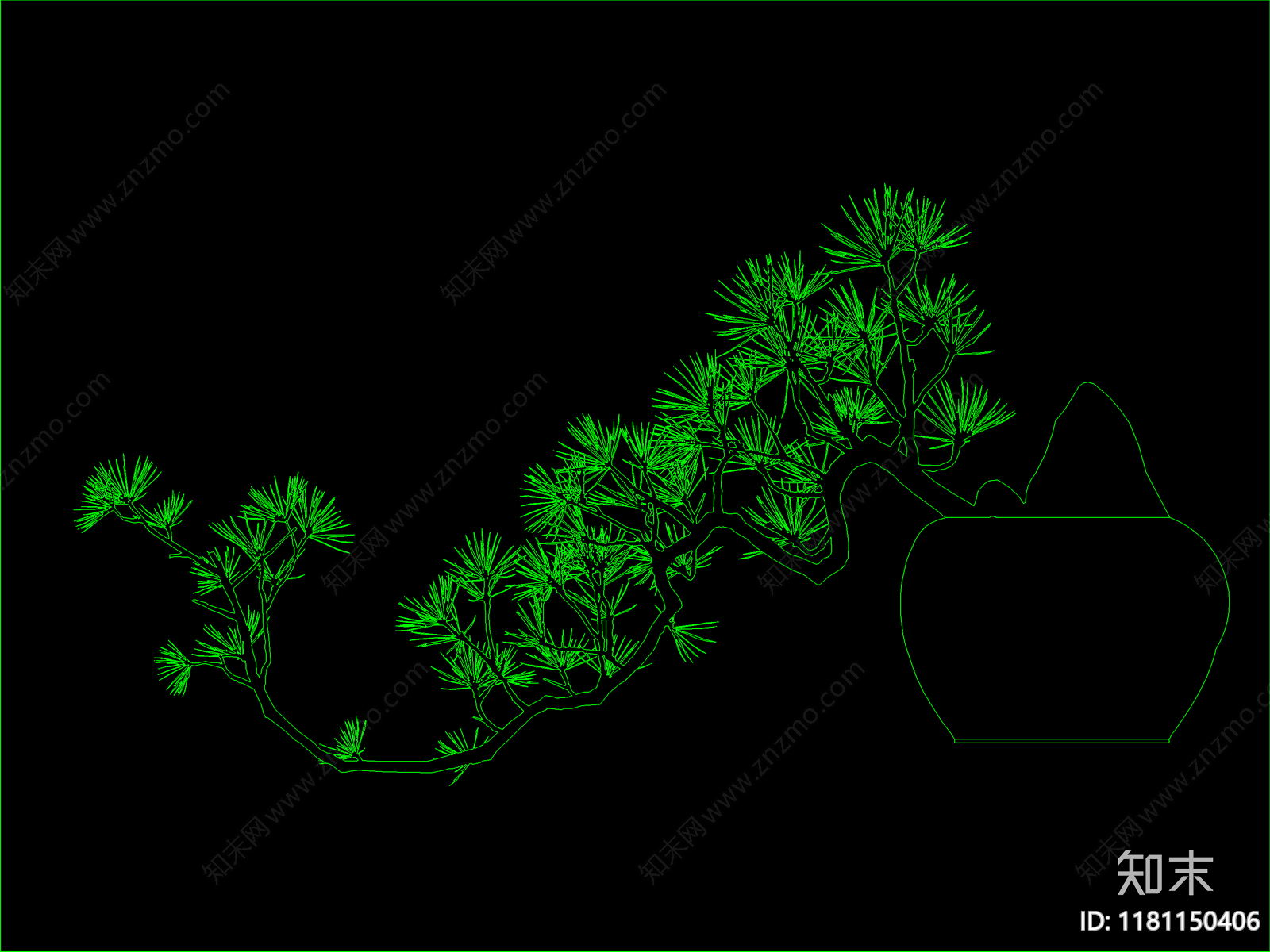 新中式树cad施工图下载【ID:1181150406】