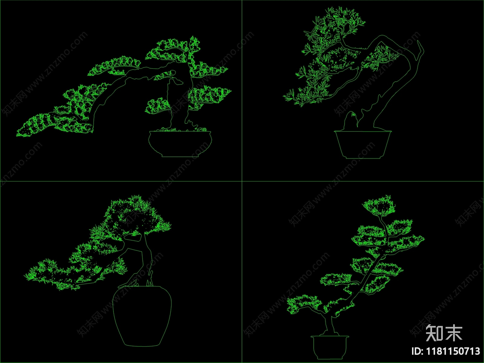 新中式树cad施工图下载【ID:1181150713】