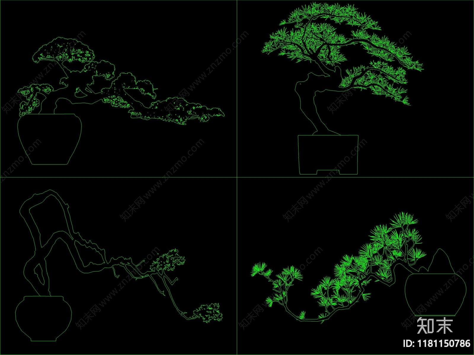 新中式树cad施工图下载【ID:1181150786】