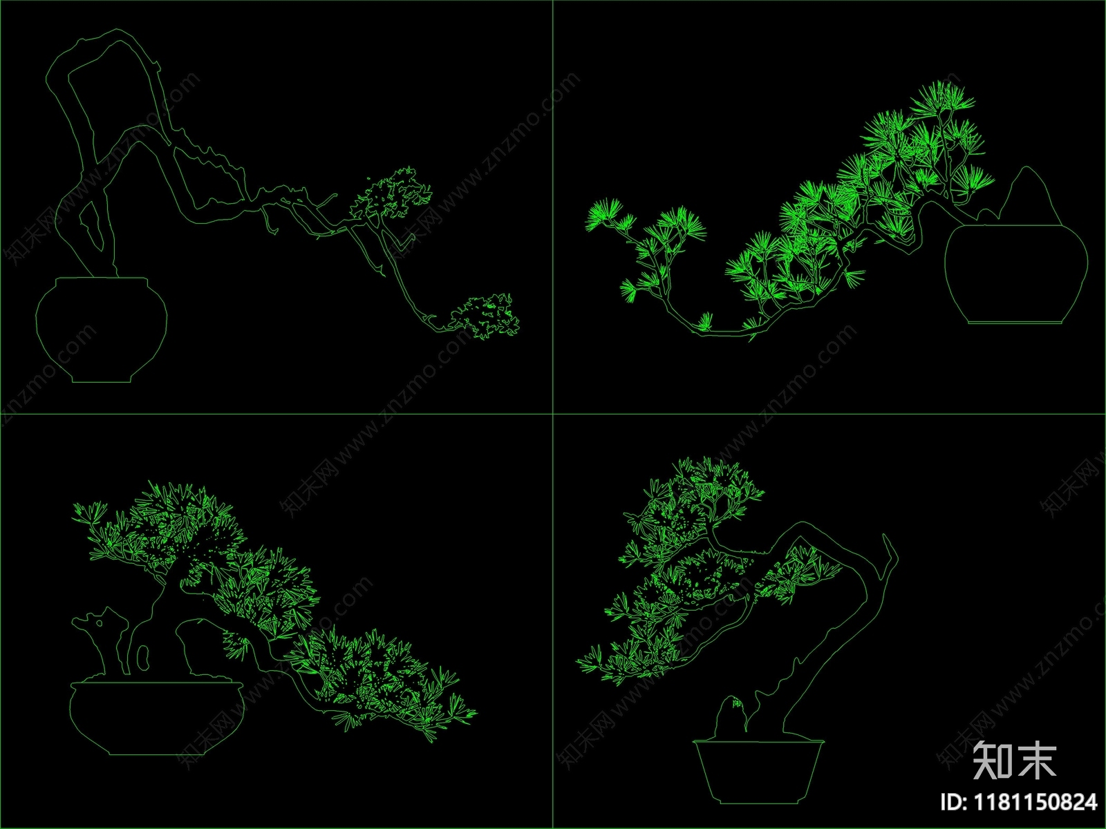 新中式树cad施工图下载【ID:1181150824】