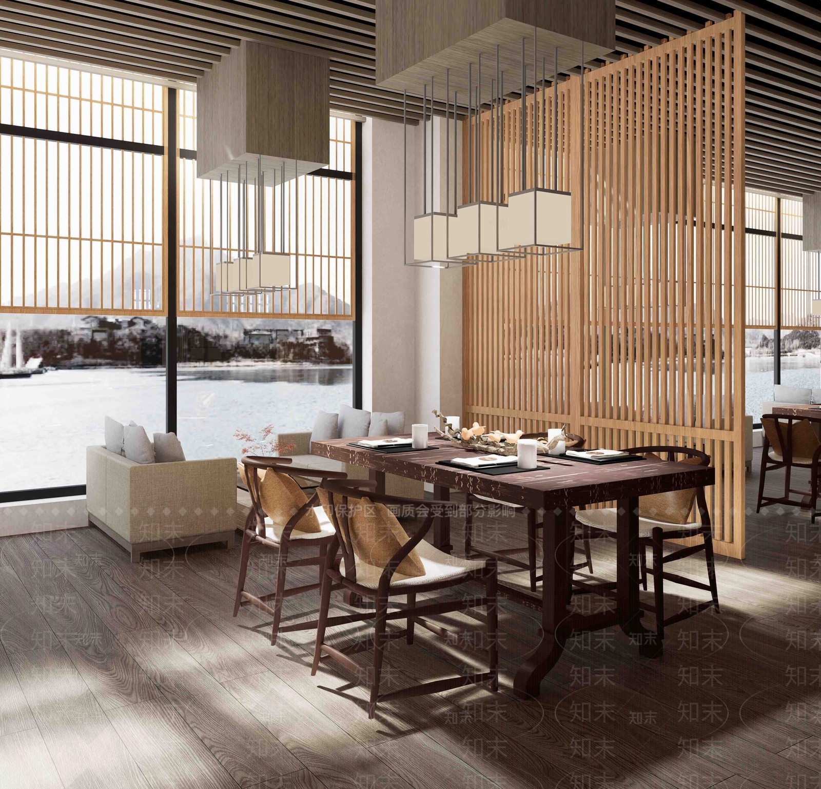 新中式中式中餐厅SU模型下载【ID:1181192833】