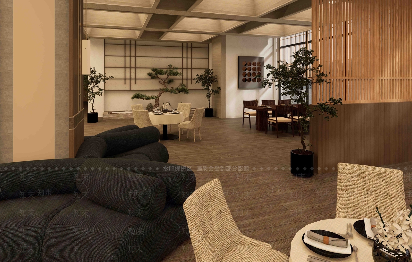 新中式中式中餐厅SU模型下载【ID:1181192833】
