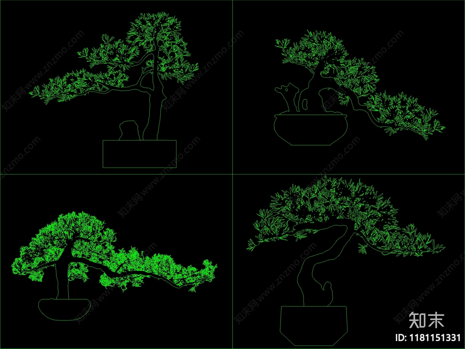新中式树施工图下载【ID:1181151331】