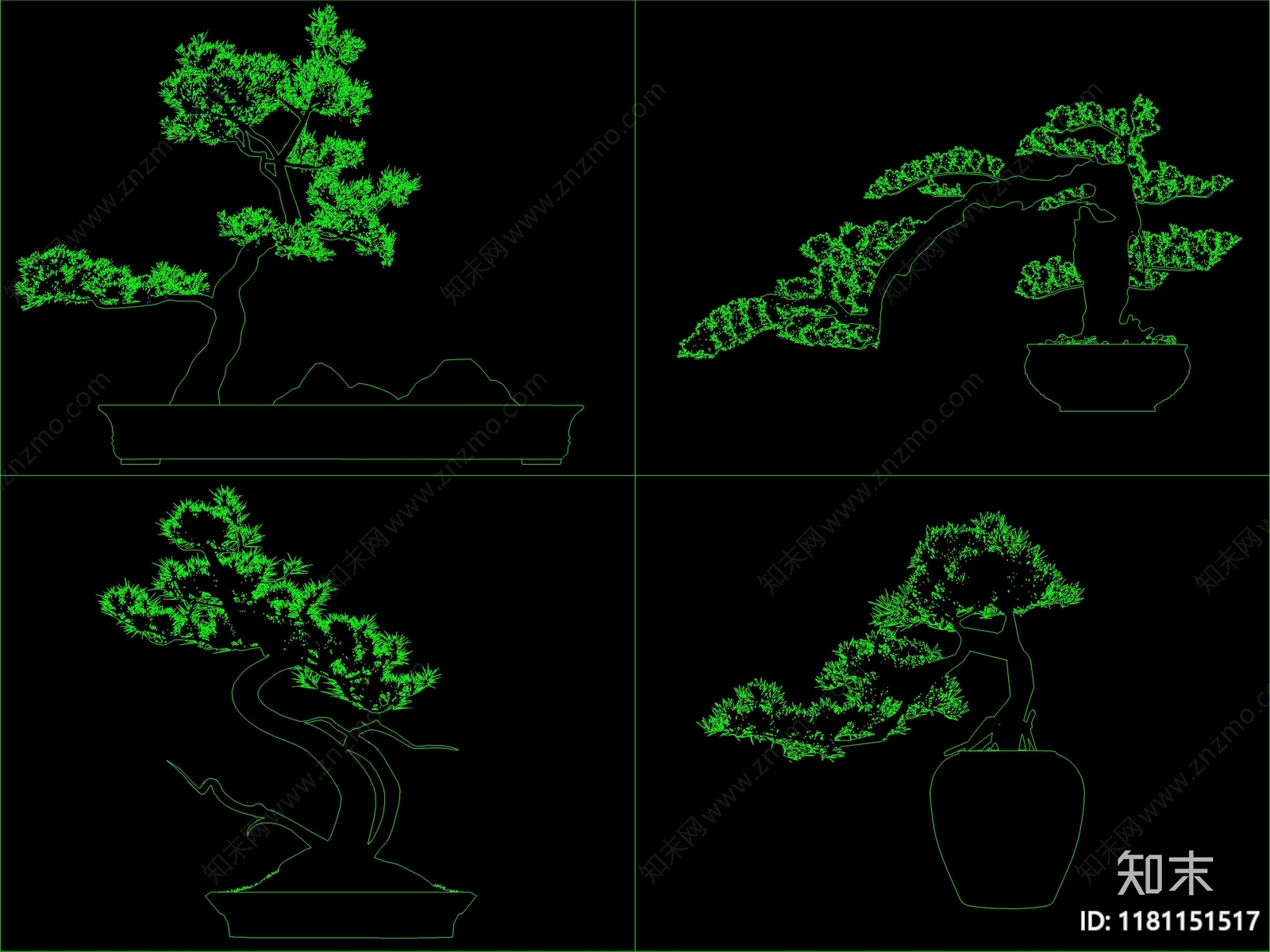 新中式树cad施工图下载【ID:1181151517】