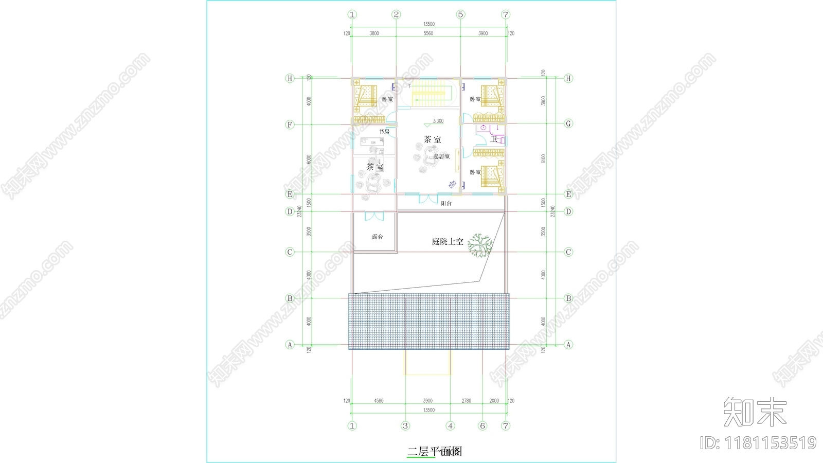 新中式现代别墅建筑施工图下载【ID:1181153519】