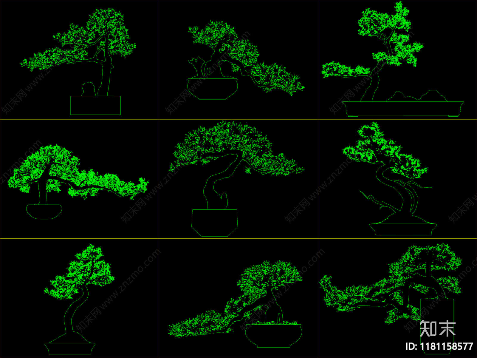 新中式树施工图下载【ID:1181158577】