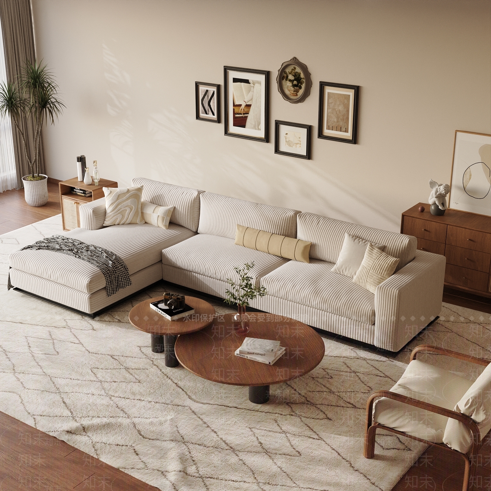 复古欧式家居客厅3D模型下载【ID:1181160027】