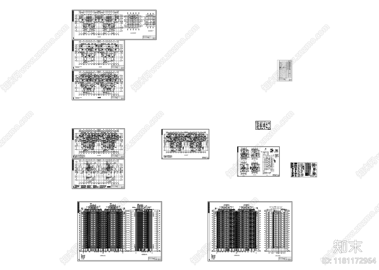 现代住宅楼建筑cad施工图下载【ID:1181172964】