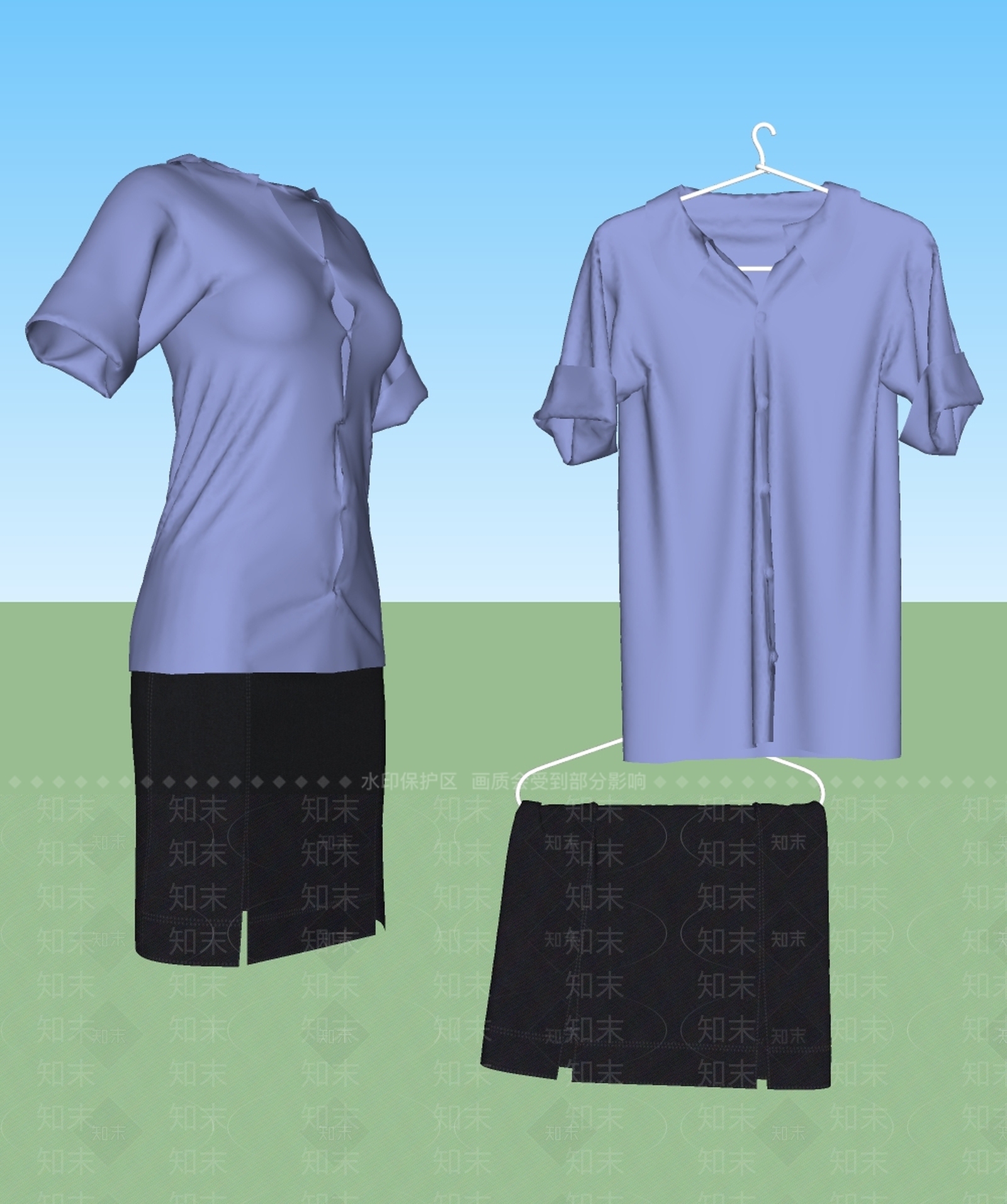 衣服SU模型下载【ID:1181191189】