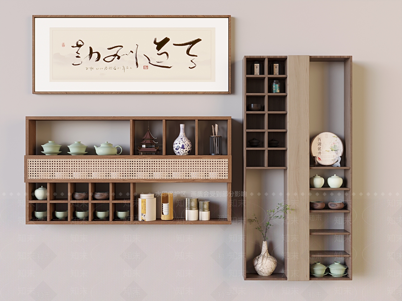 侘寂博古架3D模型下载【ID:1181192989】