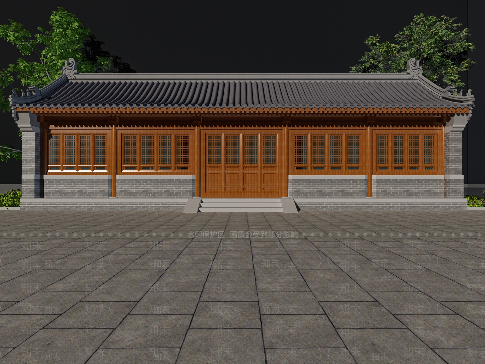 中式古建3D模型下载【ID:1181196375】