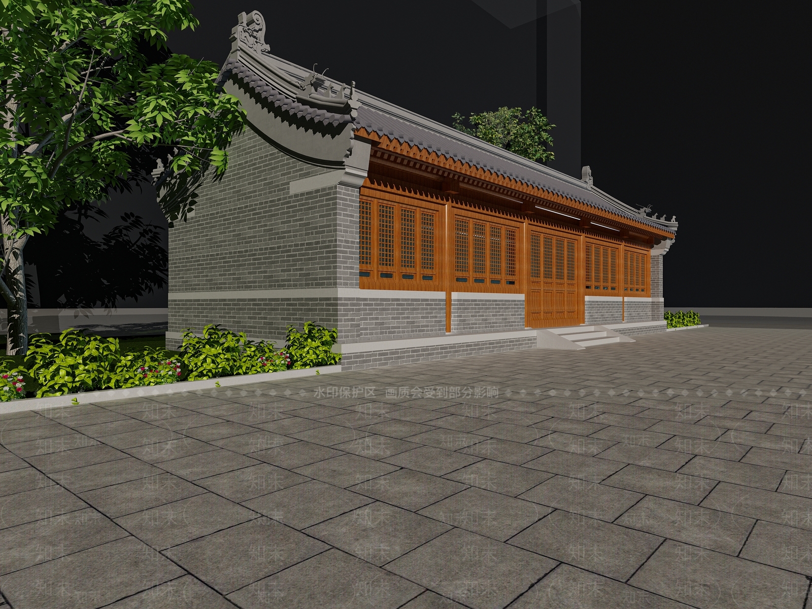中式古建3D模型下载【ID:1181196375】