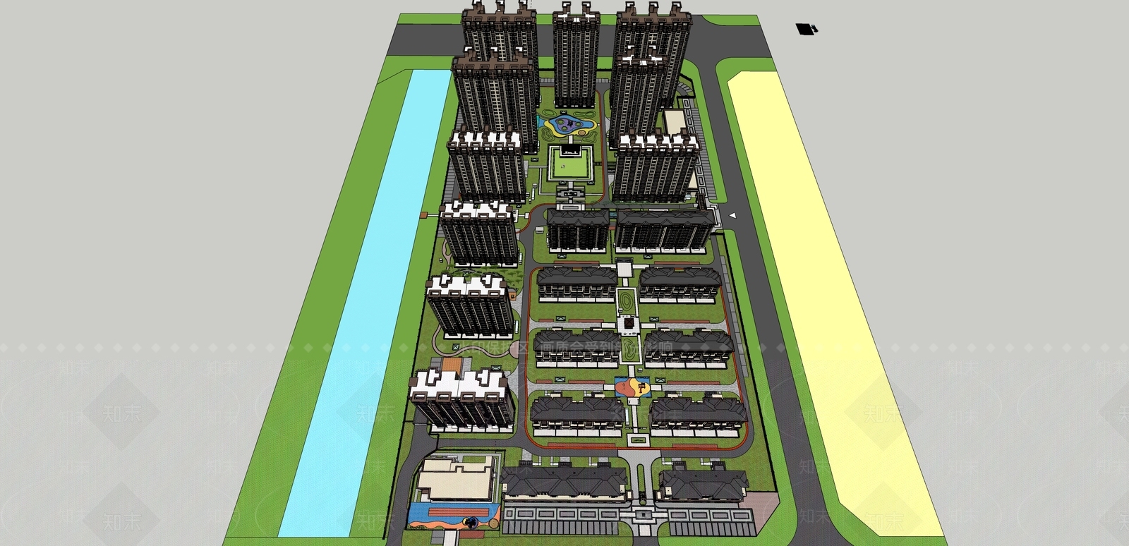 新中式庭院小品SU模型下载【ID:1181202481】